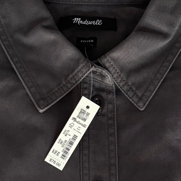 MADEWELL Darted Button-Up Fitted Shirt in (Re)generative Chino Sz 6 NWT - Picture 6 of 8